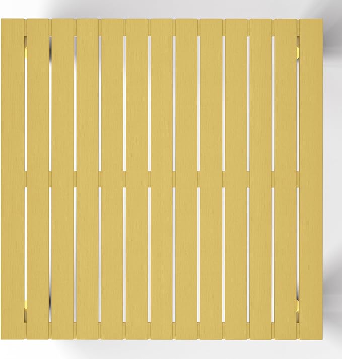 WestinTrends Playa 31.5" Iron Metal Frame Outdoor Square Patio Dining Table, Yellow