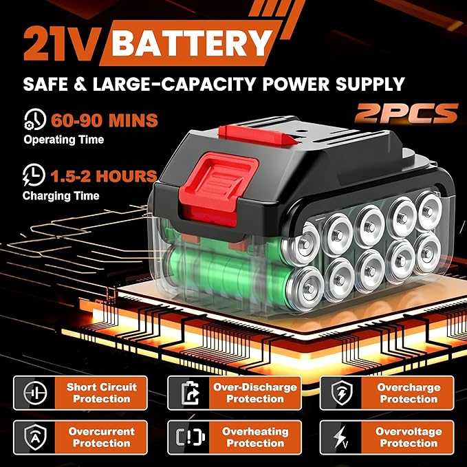 Electric Weed Wacker Cordless Weed Eater 21V Battery Powered No String Trimmer,3 in 1 Lightweight Portable Edger Grass Trimmer/Brush Cutter/Lawn Mower with 4 Types Blades & Wheels for Yard and Garden