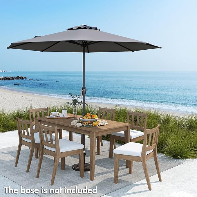 Tangkula 8.5 FT Outdoor Patio Umbrella, Modern Table Umbrella with 8 Heavy Duty Ribs, Vented Top & Crank Handle, Sun-proof Canopy, Market Umbrella for Patio, Garden, Poolside (Grey)