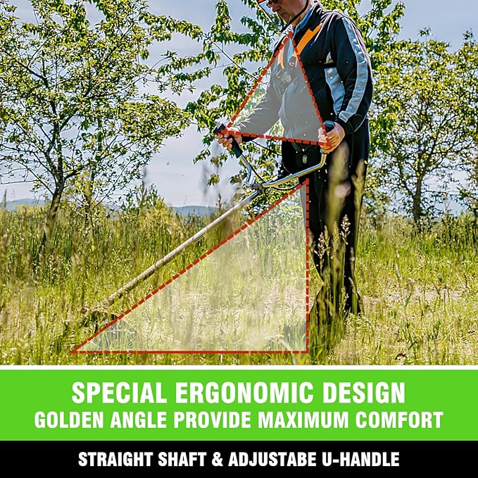 COOCHEER 58cc Gas Weed Eater, 4 in 1 String Trimmer 2-Cycle Gas Powered Weed Wacker Brush Cutter with 18.5’’ Cutting Path, Straight Shaft Weed Trimmer Grass Cutter for Yard, Garden Care, Green
