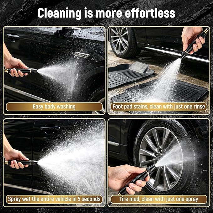 Home High-Pressure Car Wash Water Gun, 2026 Upgraded Car Wash Water Gun Garden Hose Sprayer, Adjustable Spray Patterns, for Watering Plants and Vegetables, and Car Washing (Pacifier Interface)