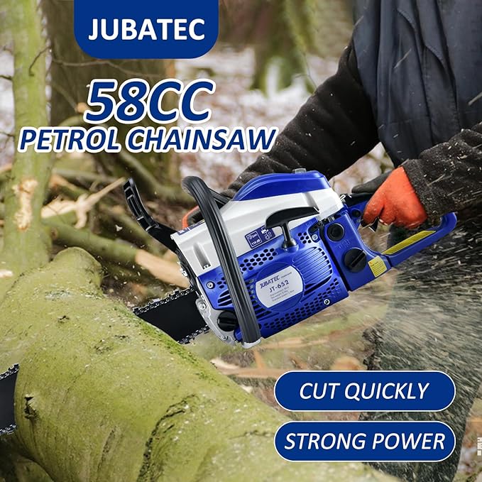 58cc Gas Chainsaw 20-Inch Guide Bar 2-Cycle Gas Powered Chain Saw with Anti-Vibration Handle for Wood Cutting Tree Trimming Farm and Garden Use