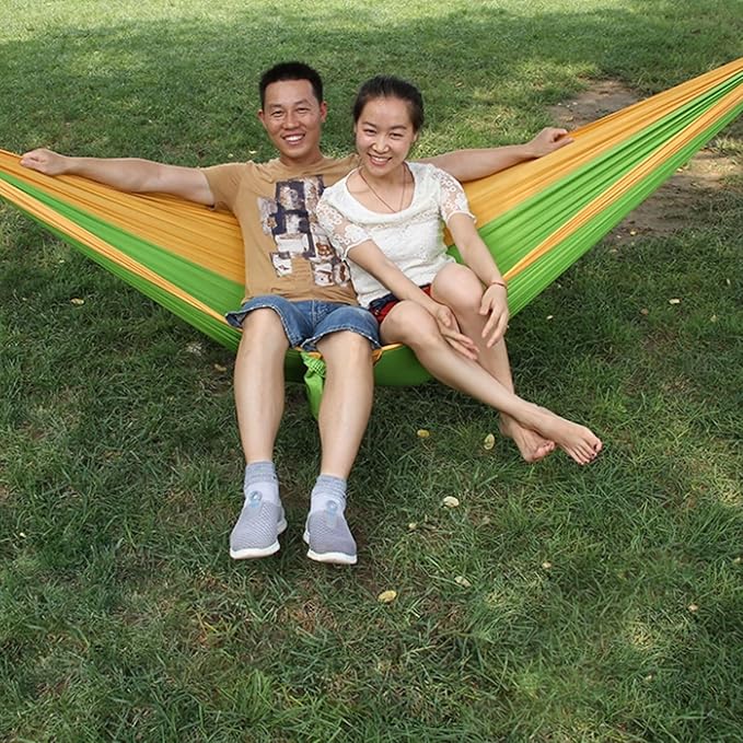 Polyester Hammock Outdoor Camping Multifunctional Removable and Washable Portable Easy to Install HammockP(Red-Blue)