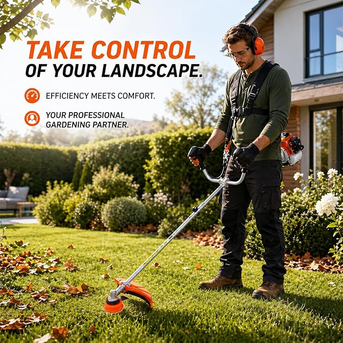 52cc Gas Weed Eater - Heavy Duty Weed Wacker Gas Powered & Brush Cutter 3-in-1-18" Gas String Trimmer for Lawn Care - (3 in 1)