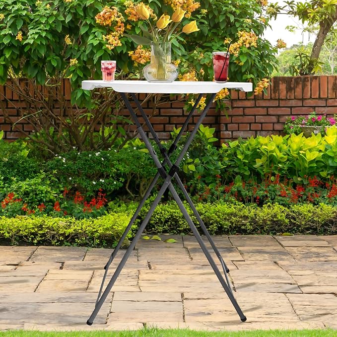 Folding 2-Pack 32in Bar Table Round Foldable Cocktail Table for Indoor and Outdoor Use Compact Design Portable Ideal for Parties Events Dining and Gatherings