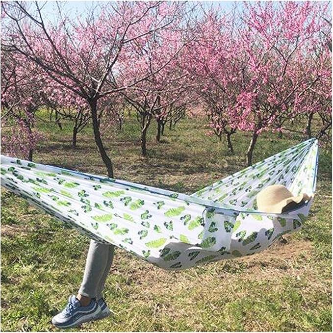 Ultralight Camping Hammock, Portable Compact Double Outdoor Hammock, Nylon Hammock Swing with Carabineers, for Hiking Camping Travel (Color : B, Size : 260x150cm)