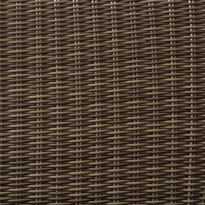 HomeStock Tuscan Treats Outdoor Wicker Rectangular Tempered Glass Top Coffee Table, Brown, 17.75" D x 40" W x 21" H, Durable Steel Construction, Modern Outdoor Patio/Lawn Coffee Table