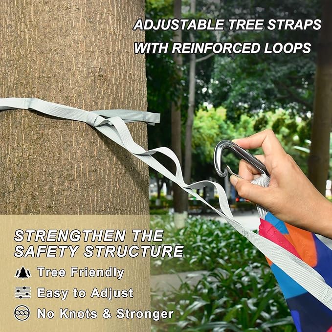 Cartoon Colorful Butterfly Leaves 330lb Capacity Hammocks for Camping with Tree Straps Tree Hammock for Outside Patio Backyard Poolside soporte para hamacas para adultos