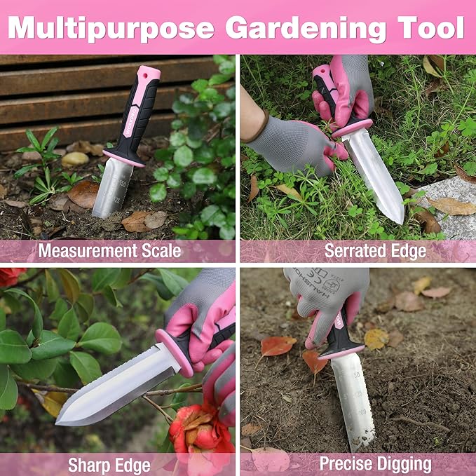 WORKPRO Hori Hori Garden Knife 8’’ Anvil Pruning Shears, Stainless Steel Blade, Ideal for Weeding, Planting, Digging