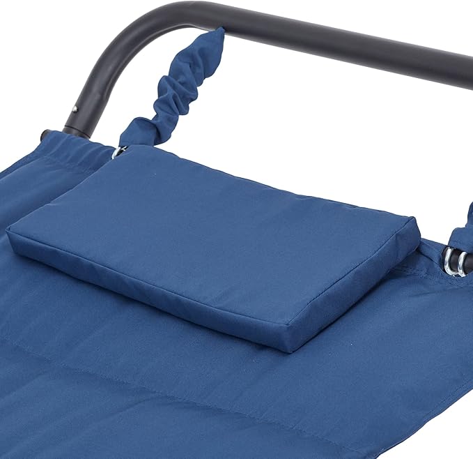 SEDLAV Belden Park Polyester Hammock with Stand and Pillow, 90.55" L x 38" W x 32" H (Blue)