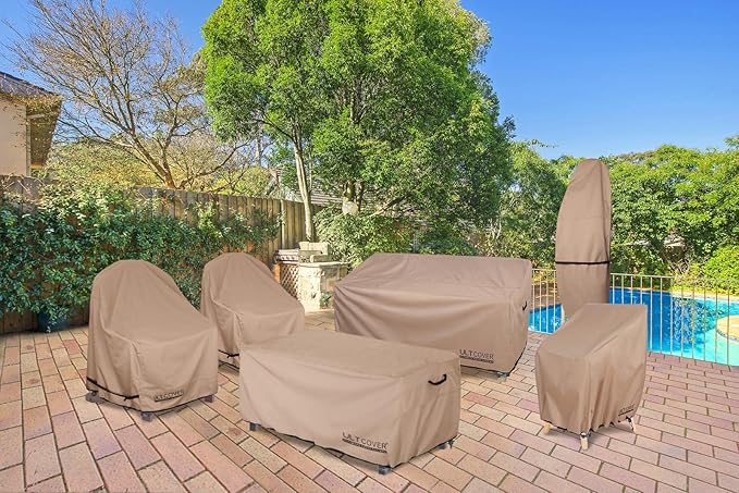 ULTCOVER Waterproof Patio Adirondack Chair Cover 2 Pack for Outdoor Chair Size Upto 28W x 31D x 36H inch Brown