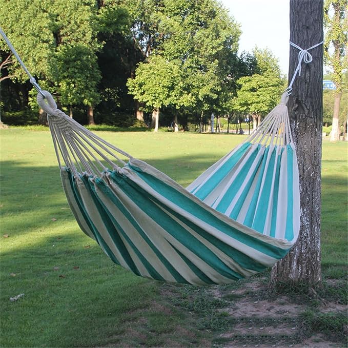 Camping Hammock Outdoor Portable Patio Double Hammock with Bag 2 Person for Outdoor Garden