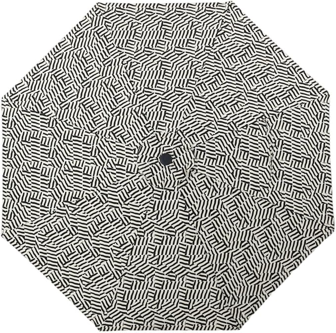 Tempera Striped Patio Umbrellas Outdoor Table Market Umbrellas with Crank & Pust Button Tilt|Auto-Tilt, 8 Steel Ribs, High Color-Fastness Canopy
