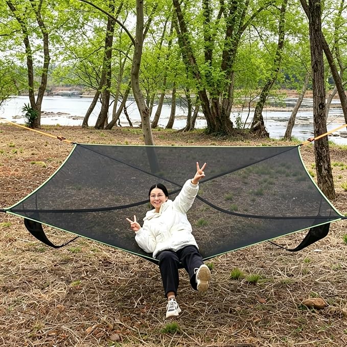 Square Camping Hammock, 9.8FT Multi Person Hammock Hold Up to 660 Lbs