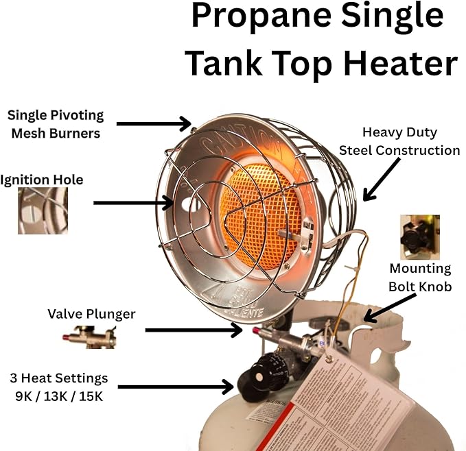 Dura Heat TT-15CSA Tank Top Heater, Silver, Medium