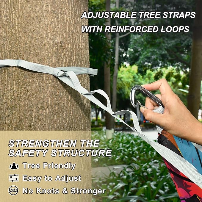 Hammocks for Outside Colorful Offroad Truck Camping Hammock Portable Hammocks with Tree Straps and Carry Bag Camping Accessories for Hiking Beach Outdoor