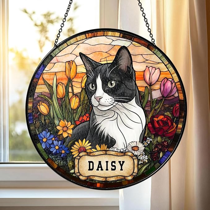 Personalized Pet Memorial Suncatcher Dog Cat, Pet Memorial Suncatcher, Custom Pet Loss Suncatcher, Gifts for Dog Lovers