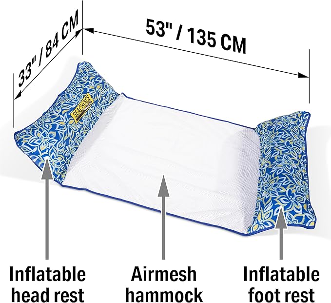 Seachoice Inflatable 4-in-1 Water Hammock, Lounge Chair, with Drink Holder