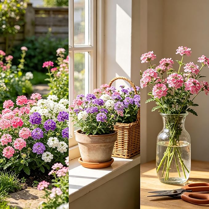CarpetC 1500+ Mixed Verbena Seeds for Planting, Creeping Perennial, Drought Tolerant Ground Cover with Long Blooms, Non-GMO Heirloom for Outdoor, Garden Borders, and Home Containers