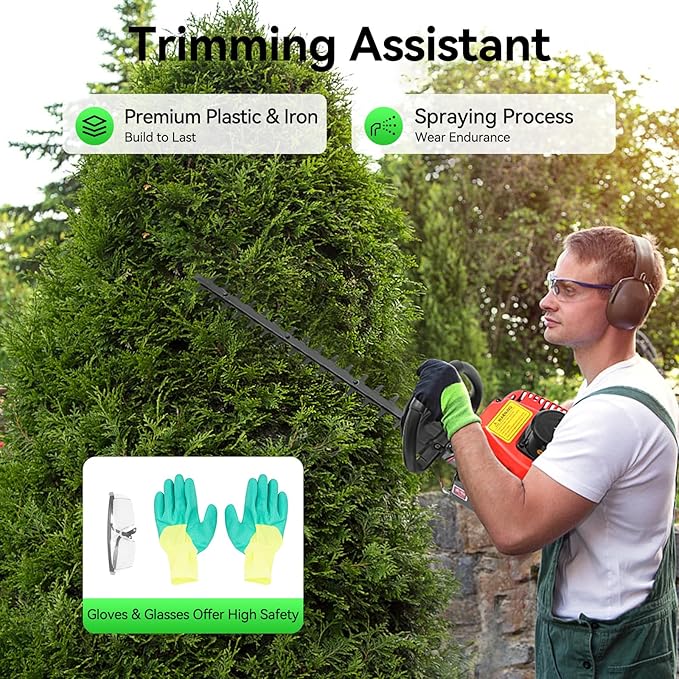 22.5CC Grass Trimmer,2-Stroke Engine Gas Lawn Mower,Double-Edged Hedge Machine with Handle Swivel Angle,25.59In Mowing Width, Grass Trimmer&Edger for Sawing Lawn Edges, Lawns, Weeds,High Hedges,Etc