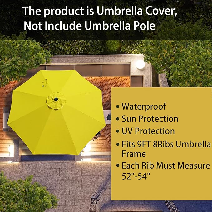 Goodgoods 9ft Patio Umbrella Replacement Canopy Market Umbrella Top Outdoor Umbrella Canopy (2pcs/package)
