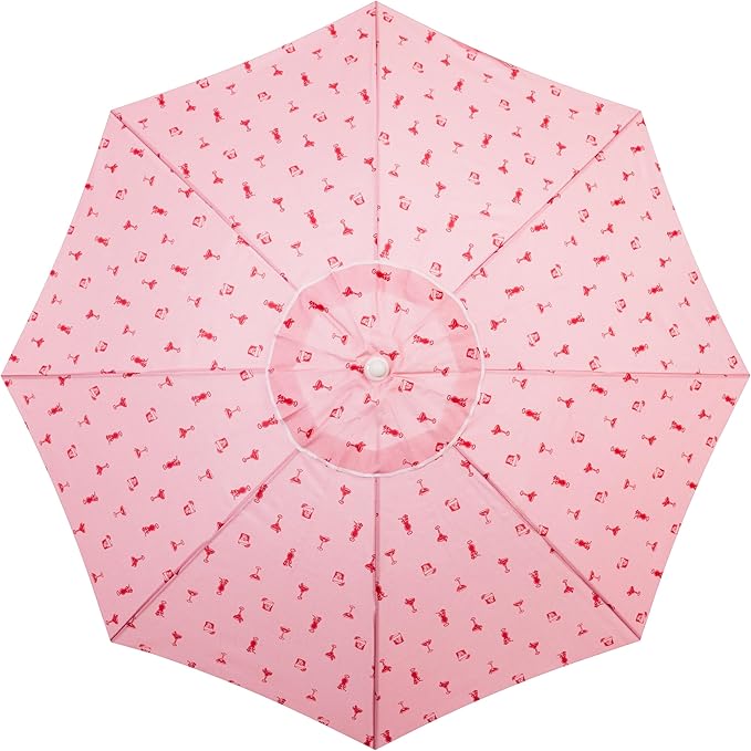 Business & Pleasure Co. Margaritaville Manana Umbrella - 6.5' Beach Umbrella Sand Anchor, 7' Tall Telescopic Aluminum Pole, UPF 50+