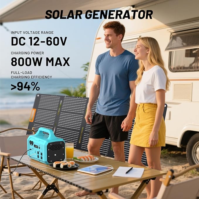 STARY LINE 1800W Solar Generator Kit (2700W Surge), 1024Wh Portable Power Station with 200W Solar Panel, LiFePO4 Battery for RV Life, Van Living, High-Power Appliances Backup,
