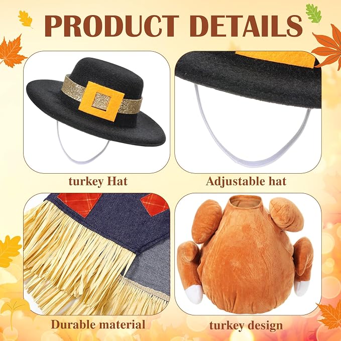 2 Set Thanksgiving Day Goose Outfit Scarecrow Turkey Lawn Porch Goose Cloths Plastic Clothing Fall Thanksgiving Outfit for 23 Inches Outdoor Patio Yard Lawn Art Decoration (Cute)