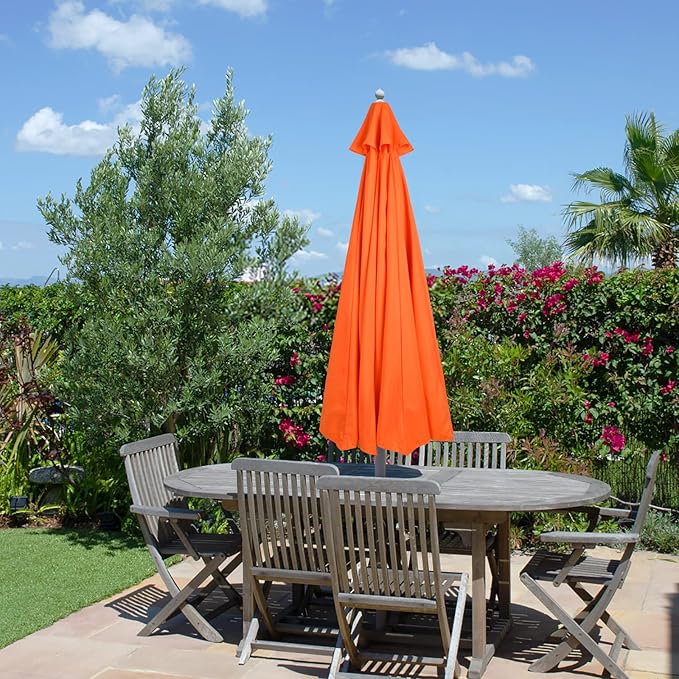 belupai 10ft Patio Umbrella Replacement Canopy, 6 Ribs Canopy Replacement Water Resistant Patio Canopy Outdoor Table Market Yard Umbrella Top Outdoor Umbrella Canopy for 56-58in Ribs (Canopy Only)(Orange, 6 Ribts)