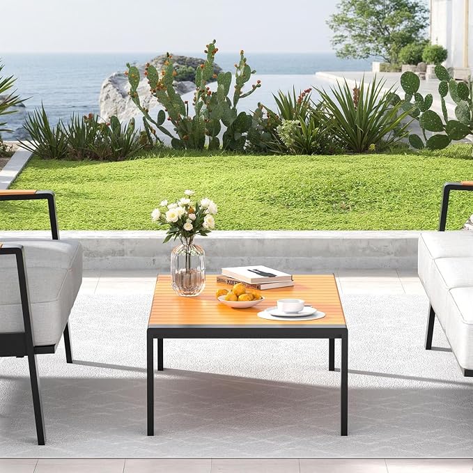 Aluminum Outdoor Patio Coffee Table for Deck and Poolside