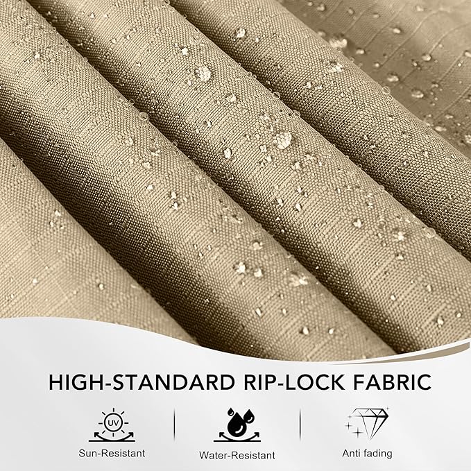 MASTERCANOPY Replacement Canopy Top for Lowe's Allen Roth 10x12 Gazebo #GF-12S004B-1 (Khaki Plaid,Riplock Material)