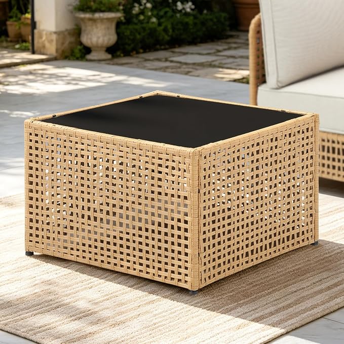 Belord Patio Conversation Sets, Boho Outdoor Furniture Coffee Table, Wicker Patio Furniture for Porch, Balcony (1 Pieces)
