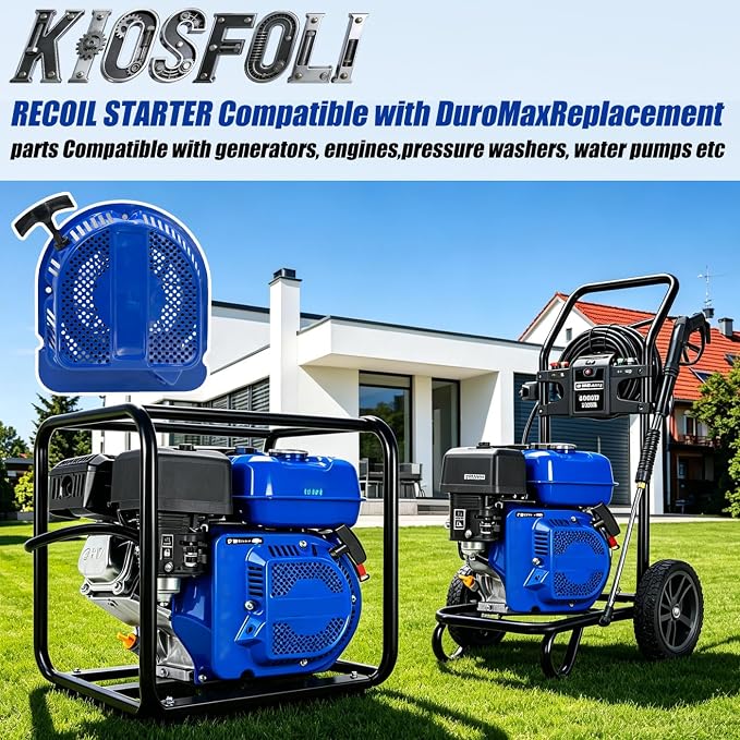Pull Start Compatible with DuroMax 210cc 208cc 212cc 224cc Homelite Recoil Starter for Pressure Washer Generator 7hp Engine Replacement Parts XP5500HX XP5500EH,XP5500E, XP5500X