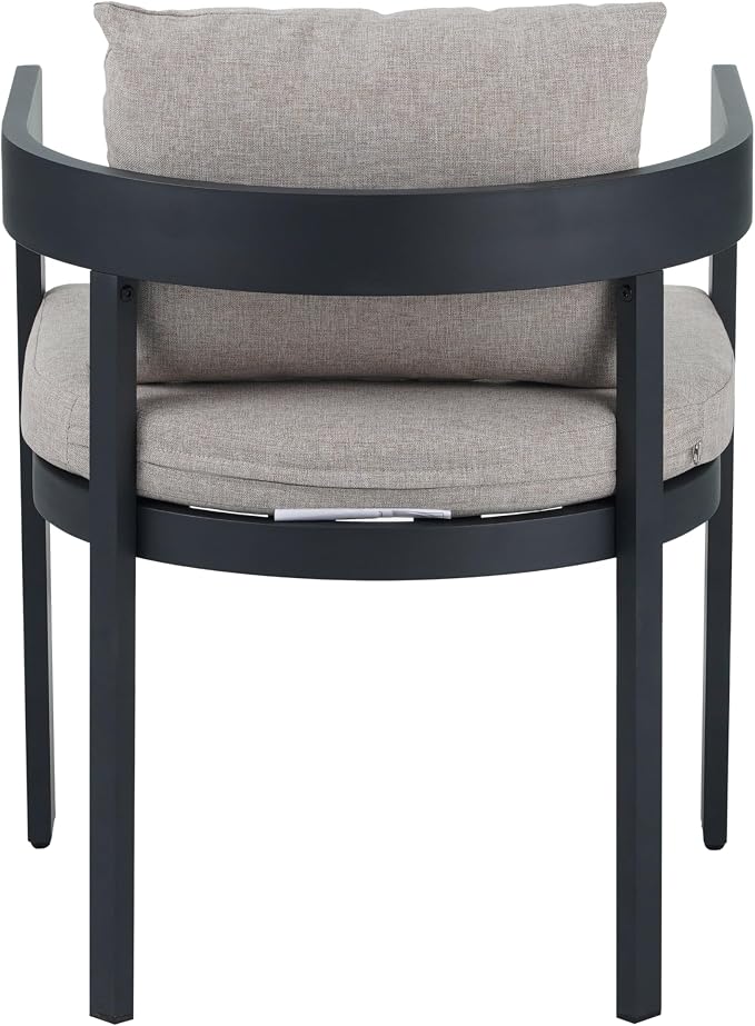Christopher Knight Home Kaja Acacia Wood Outdoor Dining Set for 6, 7 Piece Patio Dining Table and Chair Set, Aluminum Outdoor Dining Chair and Table Set with Removable Cushion, Teak+Gray+Dark Gray