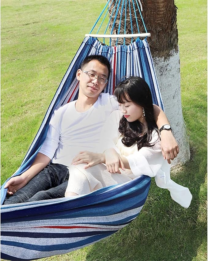 Camping Hammock Bed Outdoor Camping Travel Hammock Thick Canvas Hammock Adult Anti-Rollover Swing for Indoor Outdoor Gardens Hammock Swing (Color : D, Size : 190 * 100cm)