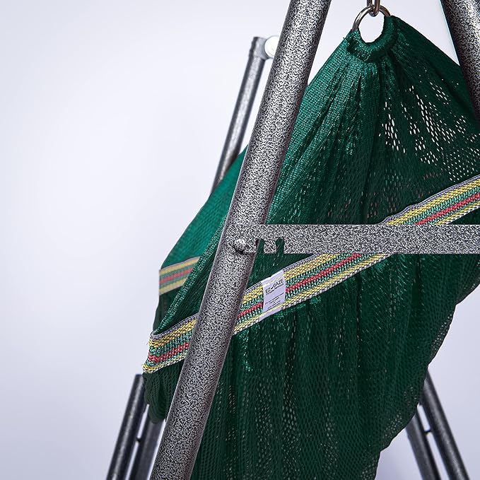 2 in 1 Hammock and Swinging Chair with Collapsible Steel Stand 450 lbs Capacity- Carrying Case, Portable & Adjustable, Perfect for Camping Beach Summer Patio, EZ Daze Foldable Hammock with Stand-GREEN