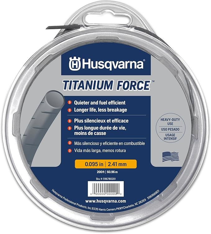 Husqvarna 122LK 17-inch 22-cc Gas Trimmer and 140-Foot .095-Inch Titanium Force Trimmer Line Bundle