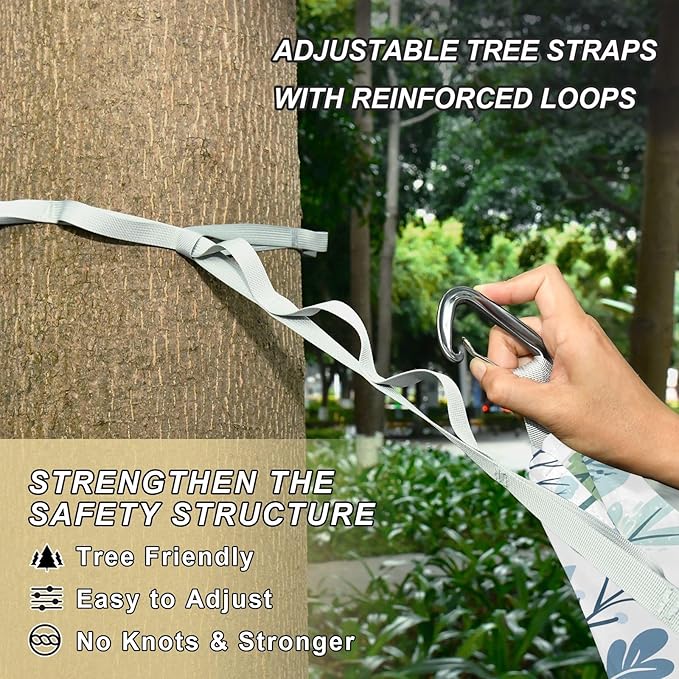 Camping Hammock Outdoor Hammocks for Outside Blue Green Tree Beach Trees Portable Lightweight with Pockets Tree Straps Indoor