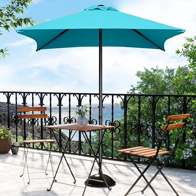 4.9ft Mini Square Patio Umbrella - UV 50+ Waterproof & Easy Setup | Outdoor Table Umbrella for Deck, Balcony, Garden, Lawn, Backyard, Market