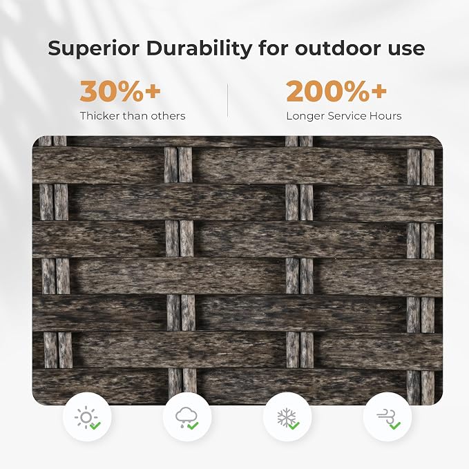 HAPPATIO 9-Piece Patio Dining Set with Wicker Swivel Rocker Patio Chairs | Outdoor Dining Set, Powder-Coated Metal Dining Table with Umbrella Hole, Removable Cushions for Outside Lawn, Garden