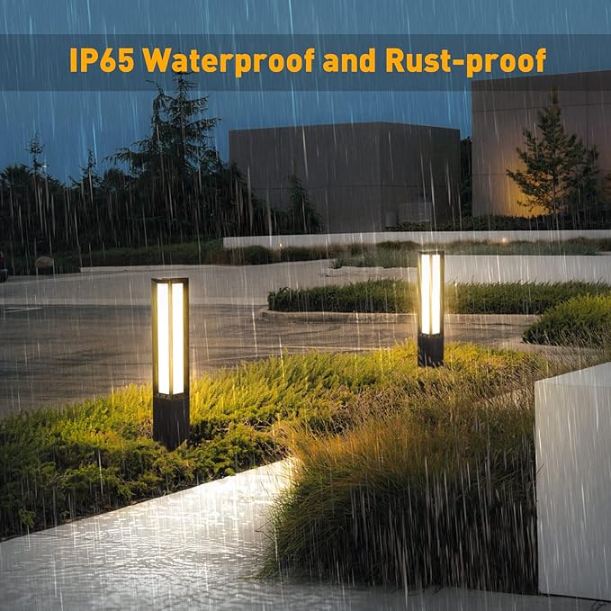Landscape Path Light, Aluminum 8W 800LM Luxury LED Lighting, 32 Inches Modern Outdoor Bollard Lighting for Lawn, Patio, Courtyard and Driveway Decoration