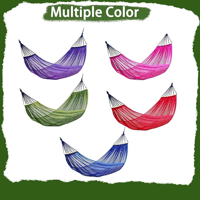 Hammock Without Stand, Green | Camping Hammocks for Outside, Travel Portable Lightweight, With Tree Straps & Storage Bag