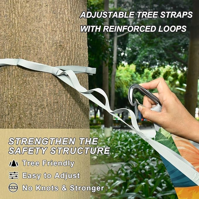 Tropical Plants Parrots Animals 330lb Capacity Outdoor Hammocks with Portabl Carry Bag Fabric Hammock for Outside Camping Essentials Base para poner hamaca