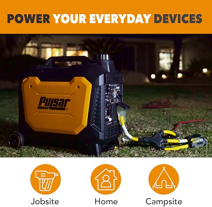 Pulsar 4000 Watt Portable Inverter Generator, Dual Fuel Gasoline & Propane, Remote Electric Start, CO Sensor, Parallel Capable, Super Quiet, Use for RV, Camping, Outdoor & Home, NE40BiSRCO