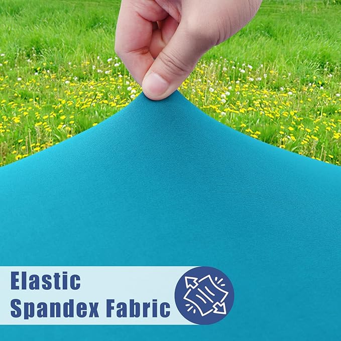 Moosfor Spandex 5 Foot Rectangle Table Cloth 2 Pack, Elastic Fitted Tablecloths for Picnic, Stretch Washable Patio Table Cover for Outdoor, Camping, Banquet and Parties (Teal, 30"x60")
