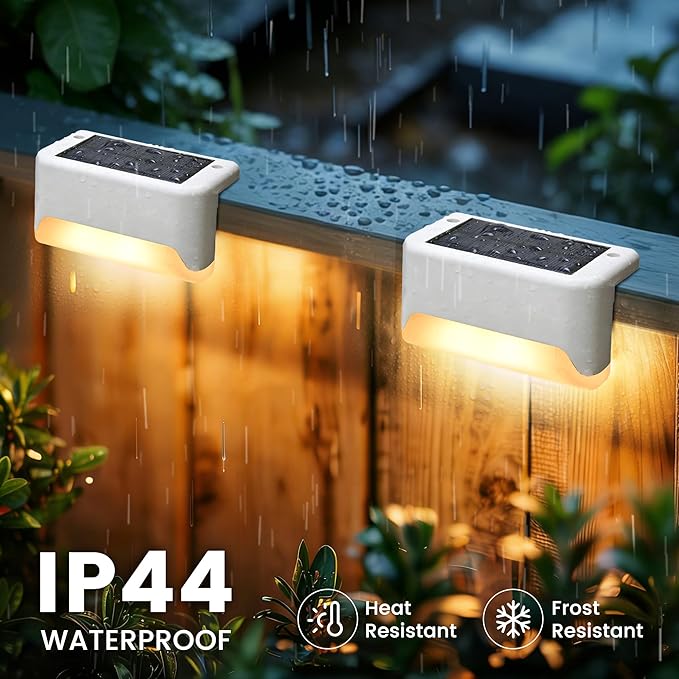 SOLPEX Solar Fence Lights Outdoor, Solar Deck Lights Waterproof LED Step Light for Outside, Stair, Garden, Patio, Yard, Railing, Front Porch, Balcony Decor(16 Pack RGB)