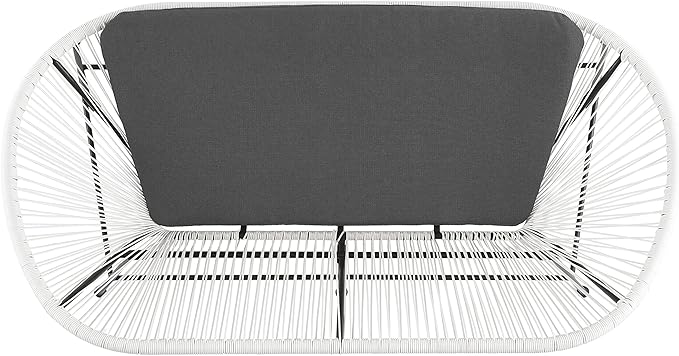 Linon Charleston White Woven Hammock Style Outdoor Loveseat