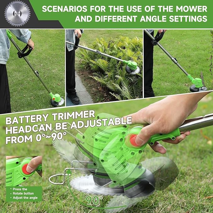 Cordless Weed Wacker-Electric Weed Wacker 3-in-1 Stringless Lightweight Weed Trimmer/Edger/Grass Cutter, All-in-One Tool for Yard Maintenance Must Haves,Yard Maintenance Must Haves.