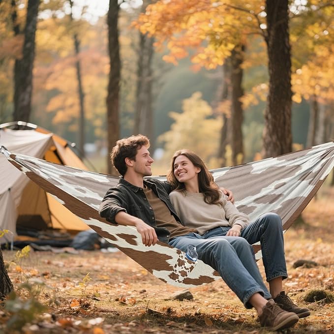 Hammocks for Outside Leopard Pattern Camping Hammock Portable Hammocks with Tree Straps and Carry Bag Camping Accessories for Hiking Beach Outdoor