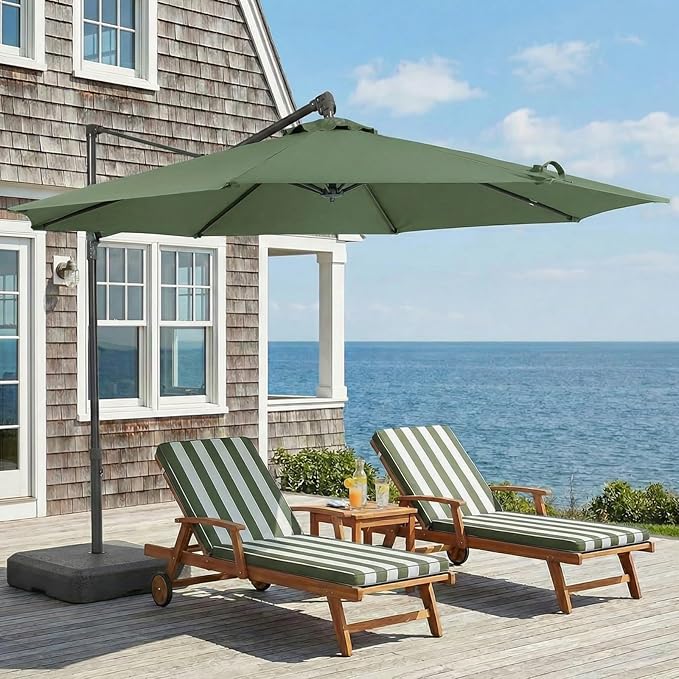 COWVIE Umbrella Canopy Replacement for 8 Ribs Patio Umbrella, Outdoor Table Parasol Replacement for Yard, Canopy Only